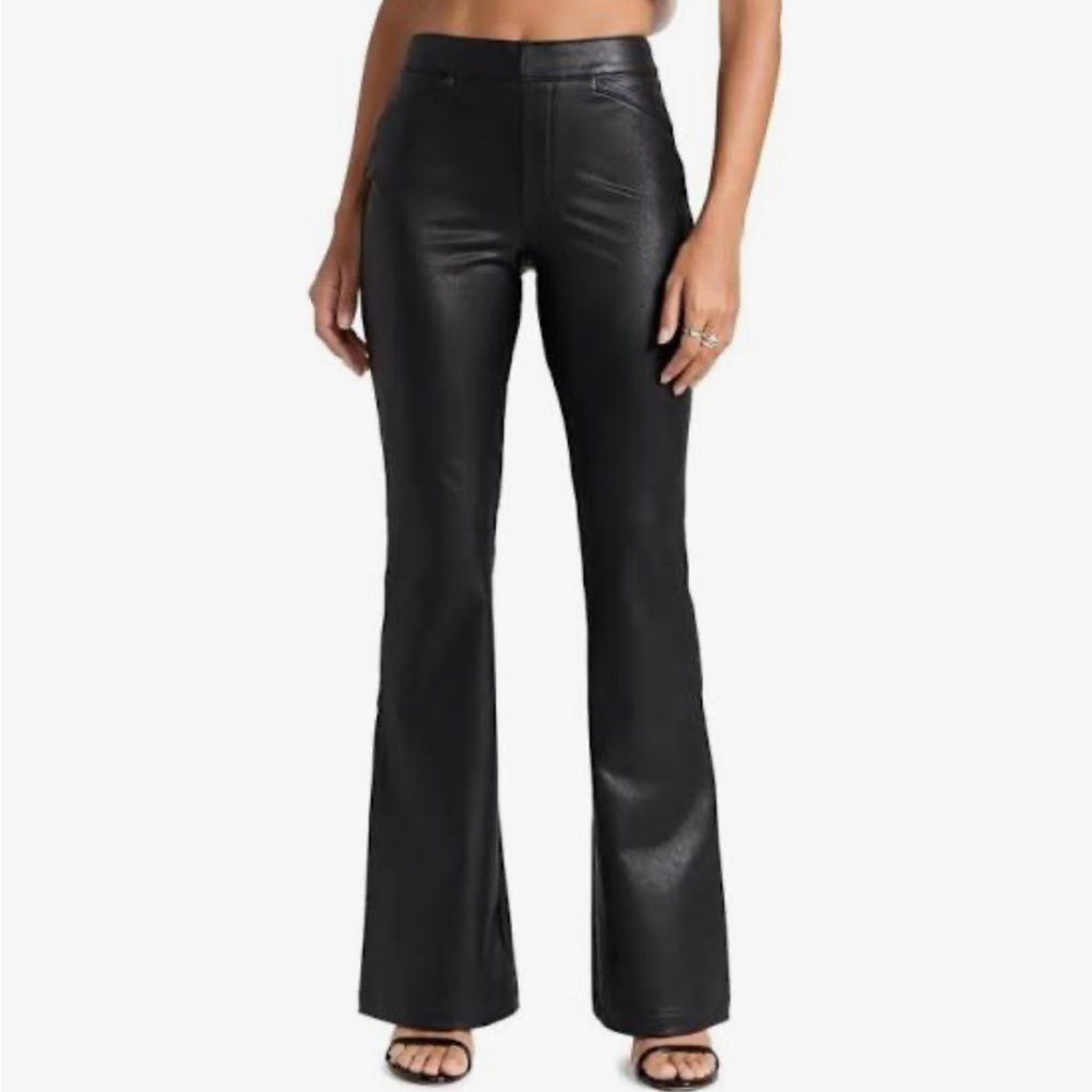 Spanx Faux Leather flare pants.